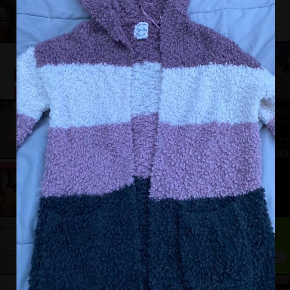 Hippie Rose Hooded Color-block Cardigan